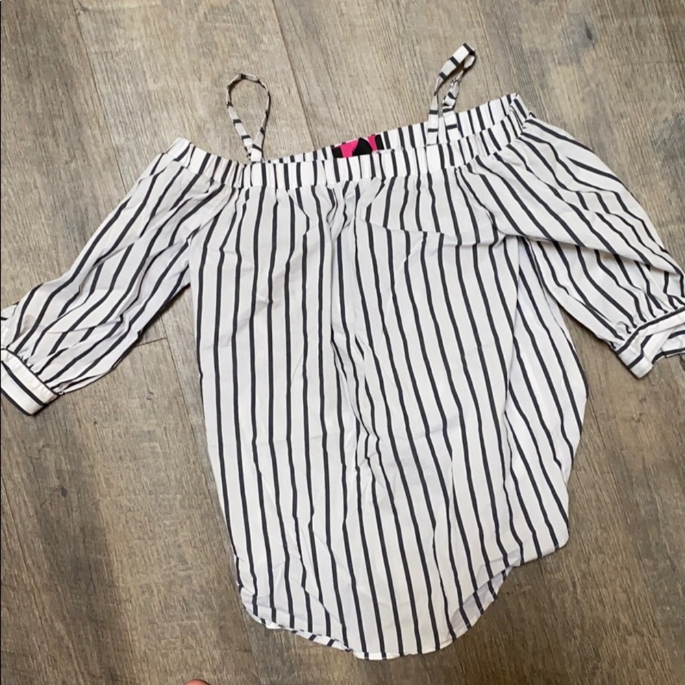 Striped off the shoulder top